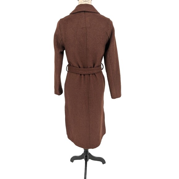 ABERCROMBIE & FITCH Wrap Coat Small Wool Blend Rust Preppy Academia Chic - Picture 4 of 15